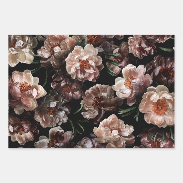 Traditioneller Rembrandt-Styled Floral Geschenkpapier Set (Vorderseite 3)