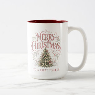 Traditioneller rosa Weihnachtsbaum Geschenk für Zweifarbige Tasse