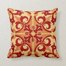Traditioneller roter Sand Portugiese Azulejo Kissen