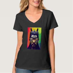 Traditioneller Samurai Warrior mit moderner Drehun T-Shirt