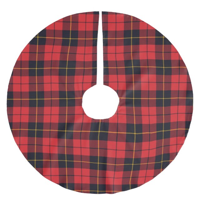 Traditioneller schottischer Clan Wallace Tartan Polyester Weihnachtsbaumdecke (Vorderseite)