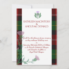 Traditioneller schottischer Tartan Border and This Einladung