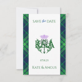 Traditioneller schottischer Tartan Border and This Save The Date