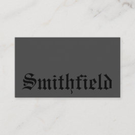 Traditioneller schwarzer Buchstabentyp Visitenkarte