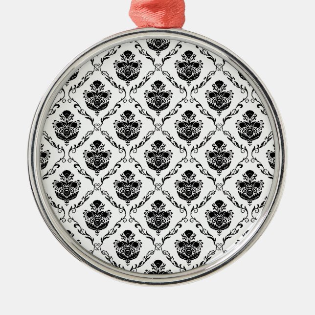 Traditioneller schwarzer Damast Ornament Aus Metall (Vorne)
