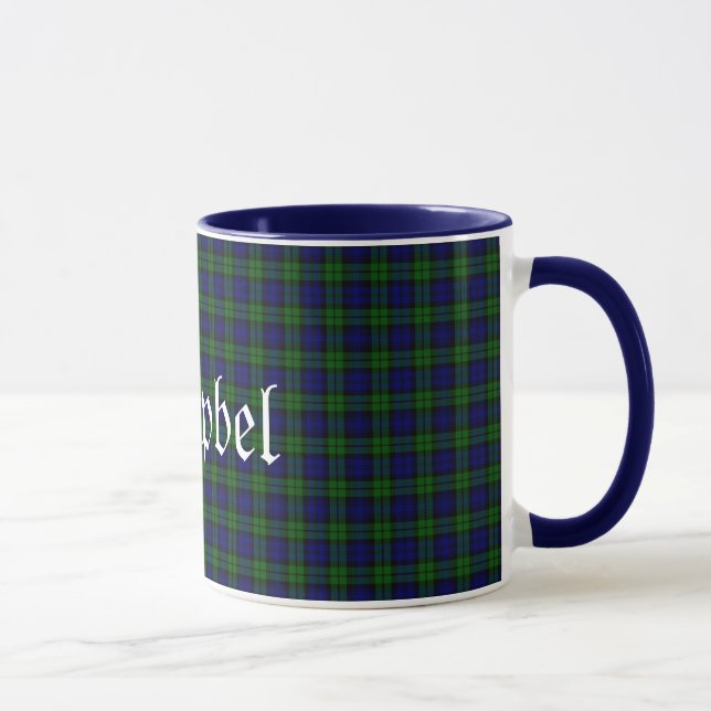 Traditioneller schwarzer UhrTartan kariert Tasse (Rechts)