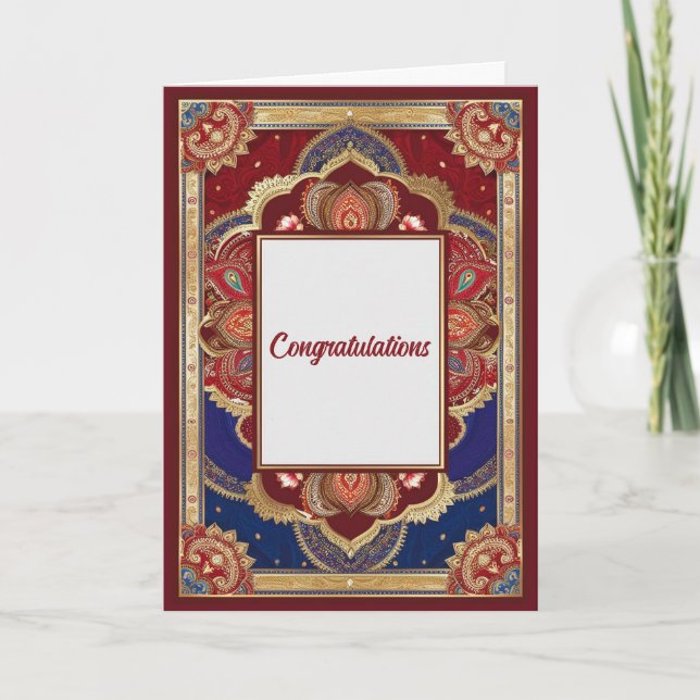 Traditioneller Splendor - klassische Hochzeitkarte Karte (Vorderseite)
