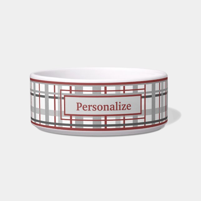 Traditioneller, stylischer Red Gray Black Kariert  Napf (Vorderseite)