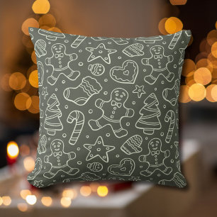 Traditioneller Weihnachts-Gingerbread-Mann im Vint Kissen