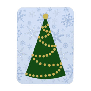Traditioneller Weihnachtsbaum auf Snowflake Blizza Magnet