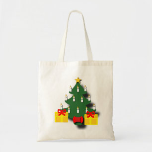 Traditioneller Weihnachtsbaum mit Kerzen Tragetasche