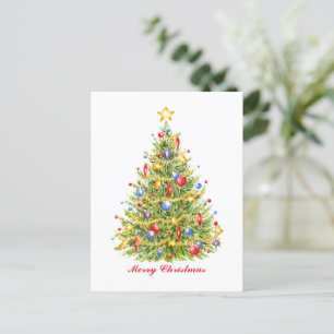 Traditioneller Weihnachtsbaum Postcard Merry Brigh Postkarte