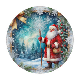 Traditioneller Weihnachtsmann im Winter Wonderland Schneidebrett