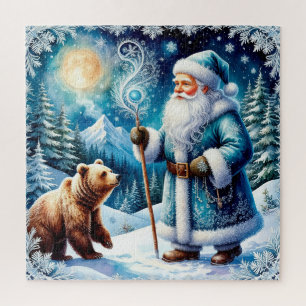 Traditioneller Weihnachtsmann in einer festlichen