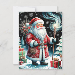 Traditioneller Weihnachtsmann in einer festlichen  Postkarte