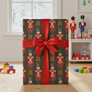 Traditioneller Weihnachtsmann-Nussknacker-Urlaub  Geschenkpapier