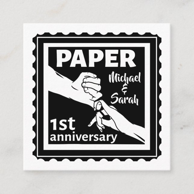 Traditionelles 1. Hochzeitstag Begleitkarte (Vorderseite)