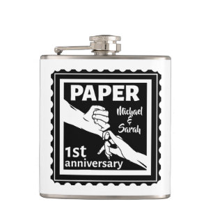 Traditionelles 1. Hochzeitstag Flachmann