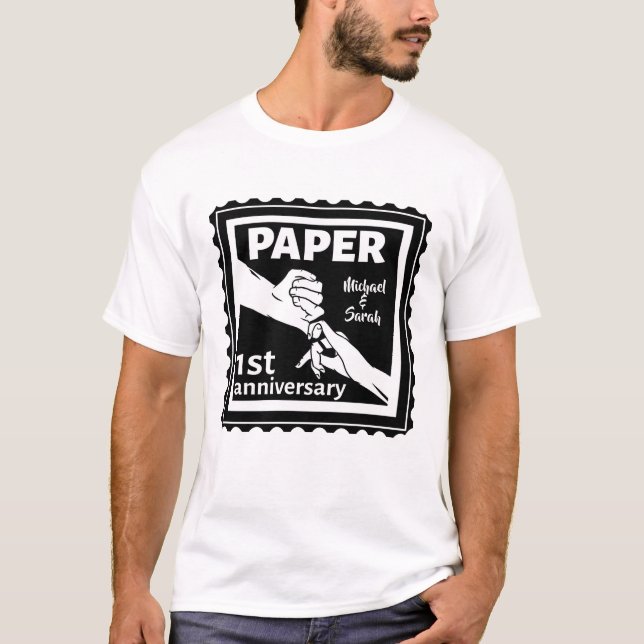 Traditionelles 1. Hochzeitstag T-Shirt (Vorderseite)
