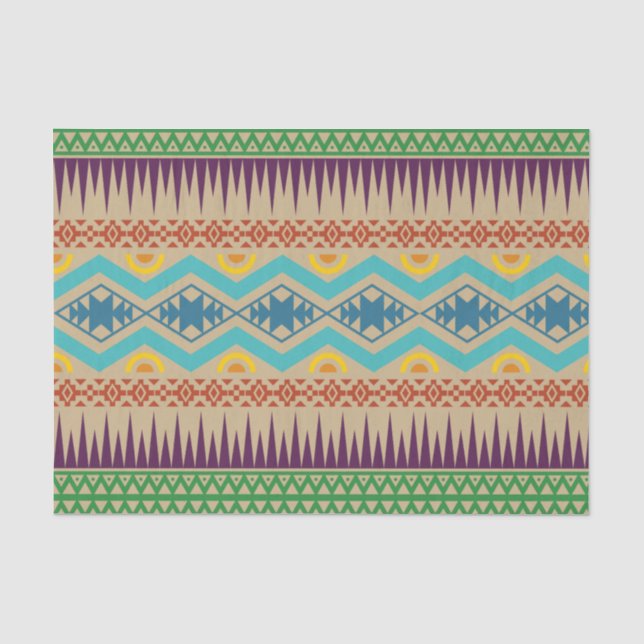 Traditionelles Abstraktes Aztec geometrisches Must Seidenpapier (Vorderseite)