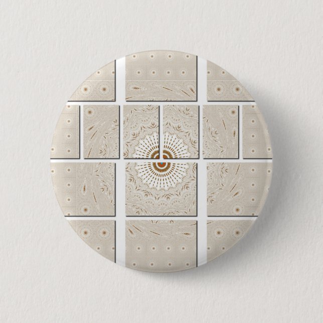 Traditionelles afrikanisches Motiv Mosaik Art Prin Button (Vorderseite)