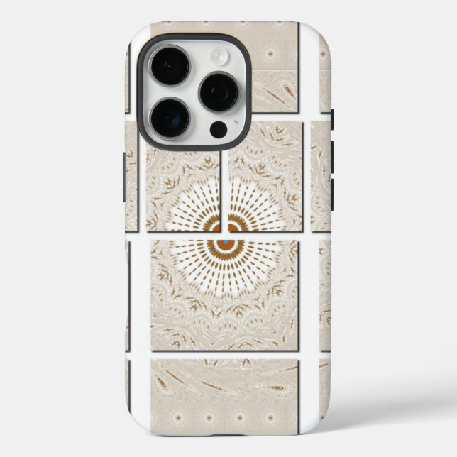 Traditionelles afrikanisches Motiv Mosaik Art Prin iPhone 16 Pro Hülle (Rückseite)