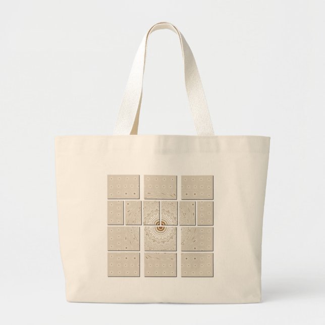Traditionelles afrikanisches Motiv Mosaik Art Prin Jumbo Stoffbeutel (Vorne)