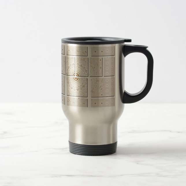 Traditionelles afrikanisches Motiv Mosaik Art Prin Reisebecher (Rechts)