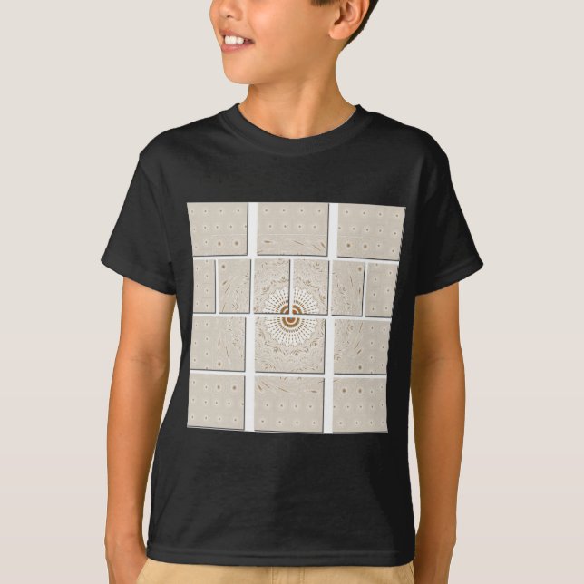 Traditionelles afrikanisches Motiv Mosaik Art Prin T-Shirt (Vorderseite)