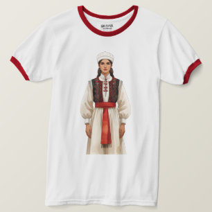Traditionelles albanisches Kostüm-Porträt Erbe T T-Shirt