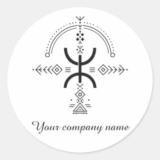 Traditionelles Amazigh-Tätowierungssymbol Runder Aufkleber