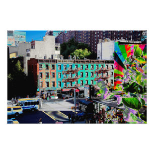 Traditionelles Apartment Gebäude Manhattan New Yor Fotodruck