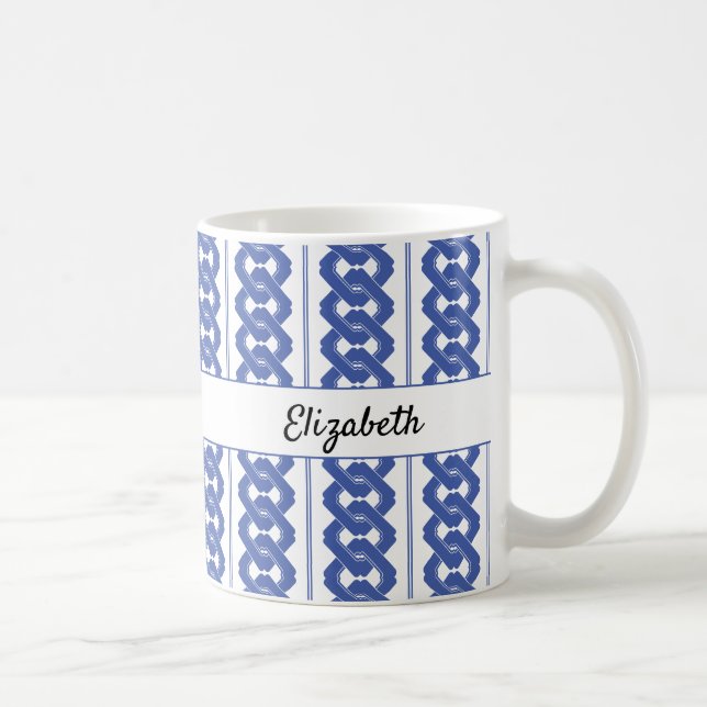 Traditionelles asiatisches Kettenmuster mit Namen Kaffeetasse (Rechts)