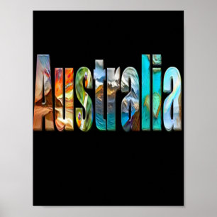 Traditionelles Australien farbenfroher Text Poster