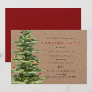 Traditionelles Bauble Tree Weihnachtsfest Party Einladung