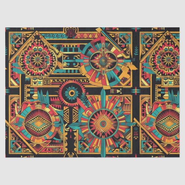 Traditionelles Beige - "Aztec Dream" - Spezialthem Seidenpapier (Vorderseite)