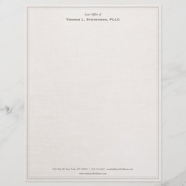 Traditionelles, Berufliches Beige Letterhead Briefbogen (Vorderseite)