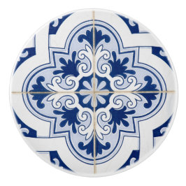 Traditionelles Blau und Weiß Keramikknauf
