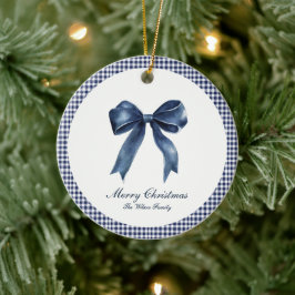 Traditionelles blaues Weihnachtsfest Keramik Ornament