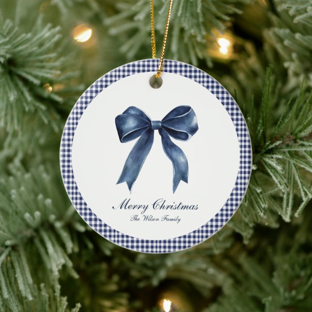Traditionelles blaues Weihnachtsfest Keramik Ornament (Baum)