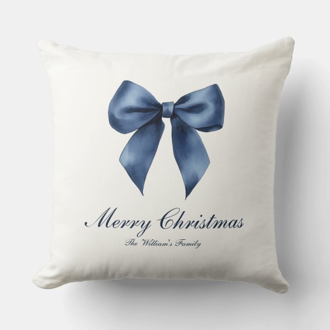 Traditionelles blaues Weihnachtsfest Kissen (Vorderseite)