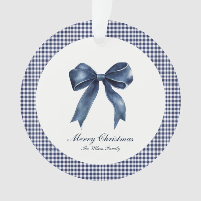 Traditionelles blaues Weihnachtsfest Ornament (Vorderseite)