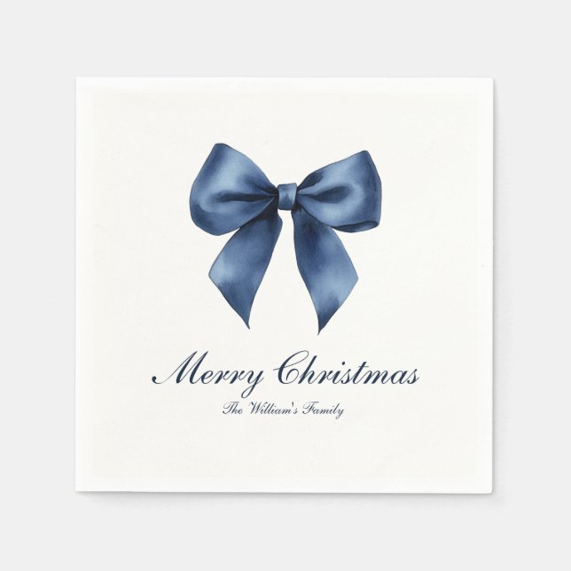 Traditionelles blaues Weihnachtsfest Serviette (Vorderseite)