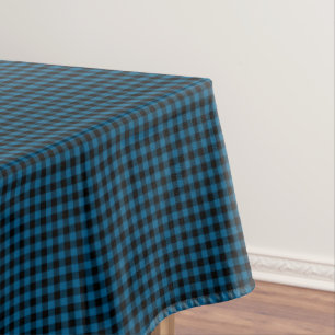 Traditionelles Blue Black Buffalo Karo Kariertes M Tischdecke