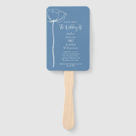 Traditionelles Blue White Bold Minimal Floral Prog Fächer