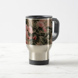 Traditionelles Blumenstoff-Foto Reisebecher