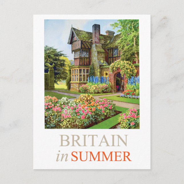 Traditionelles britisches Haus und Garten Postkarte (Vorderseite)