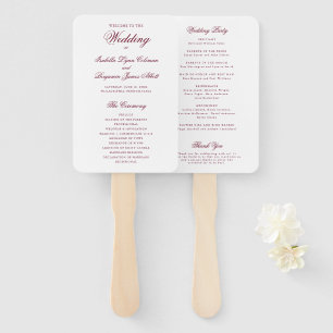 Traditionelles burgunderrotes formelles Hochzeitsp Fächer