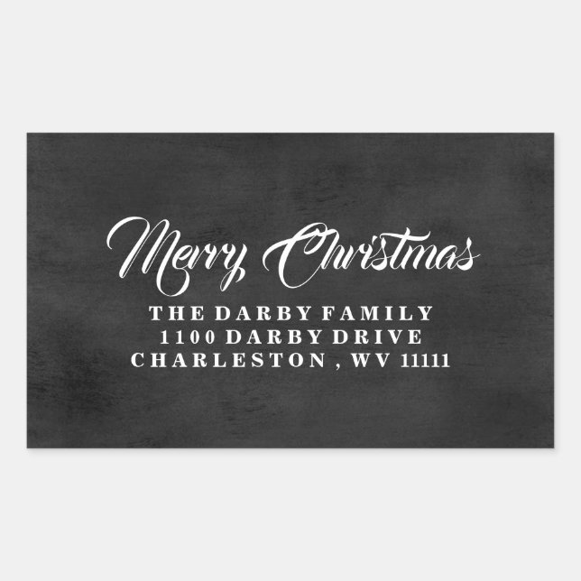 Traditionelles Chalkboard Merry Christmas Sticker (Vorderseite)