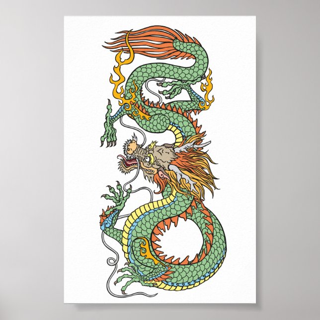 Traditionelles chinesisches Drachenposter Poster (Vorne)